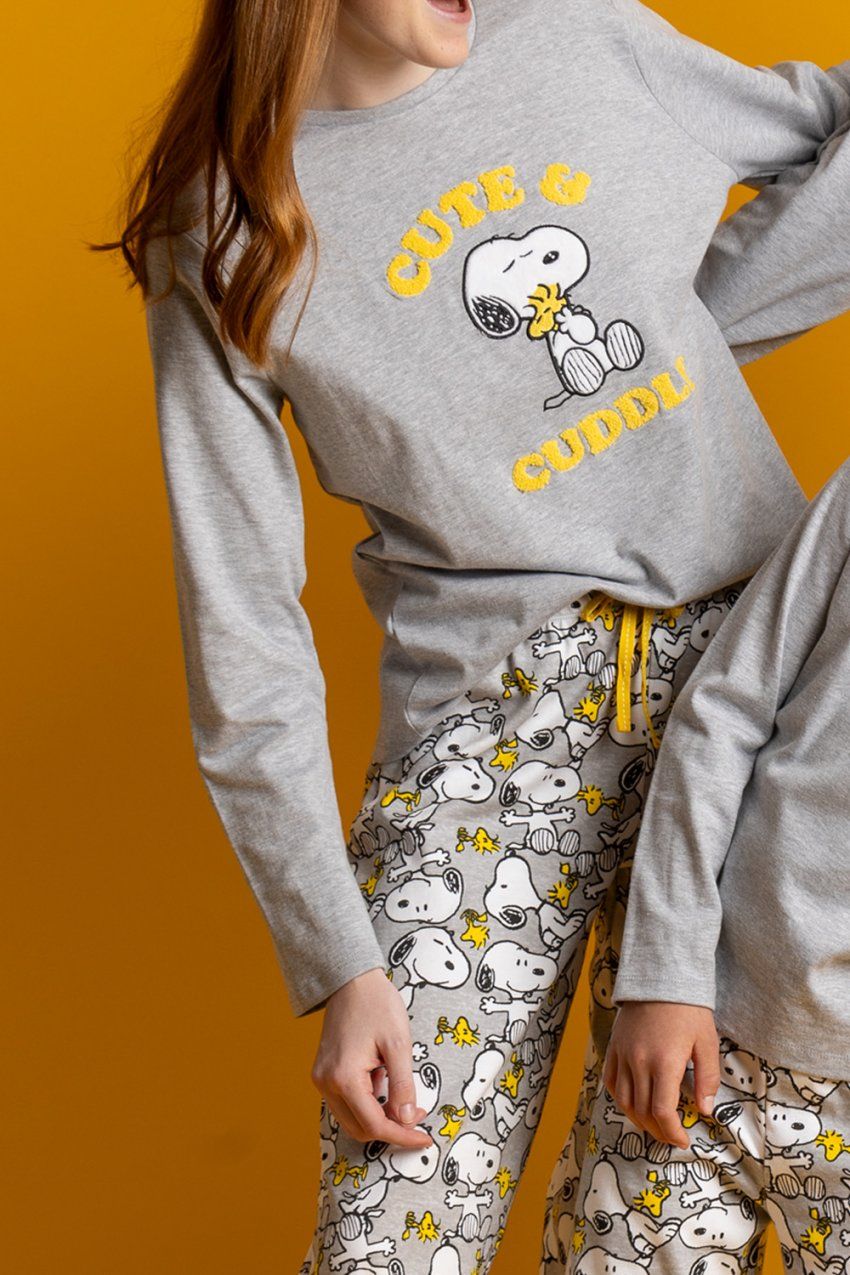 62444 Pijama mujer de algodon invierno familiar de snoopy al por mayor de admas