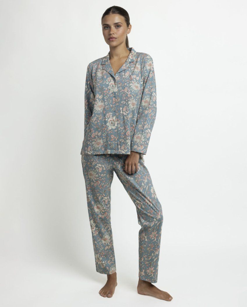pijama mujer abotonado linea garden de admas