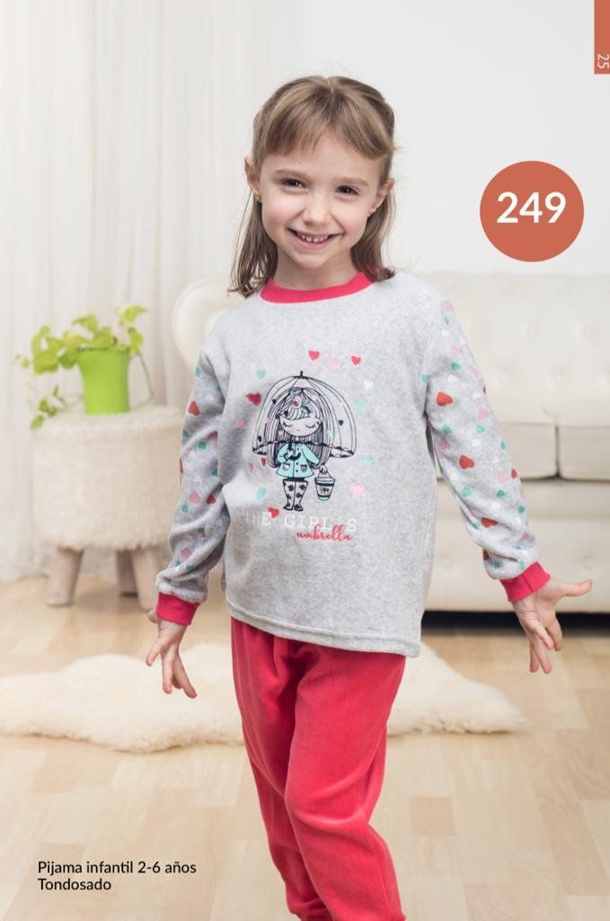 249 PIJAMA  NIÑA TERCIOPELO 2 a 6 AÑOS KINANIT