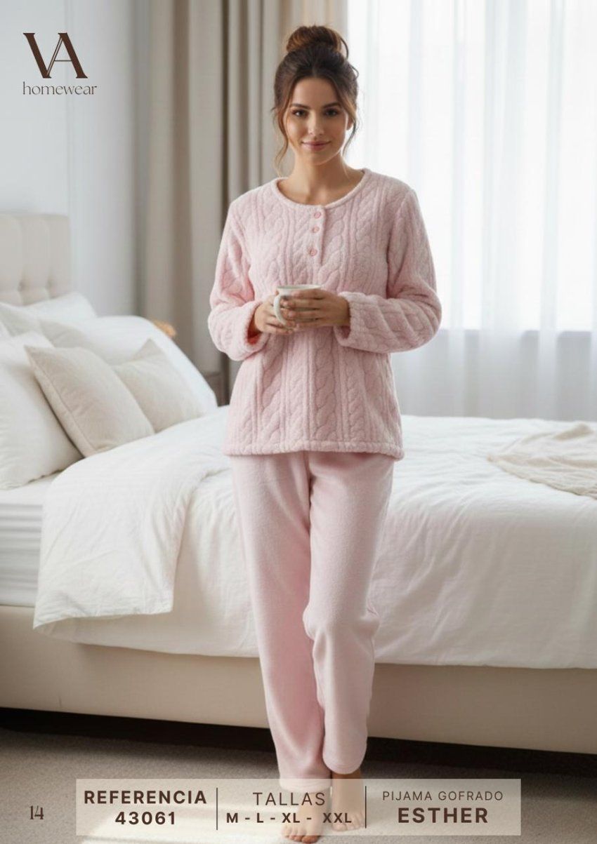 Pijama Mujer cofrado Vanila a por mayor