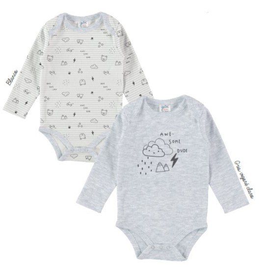 22200124 BODYS PACK 2 MANGA LARGA 3 a 24 m  YATSI