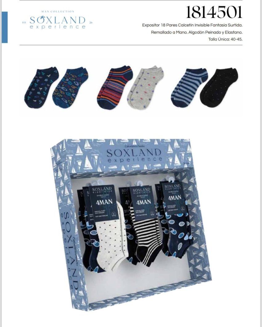 1814501 exposiyor calcetin hombre fantasia algodon soxland al por mayor