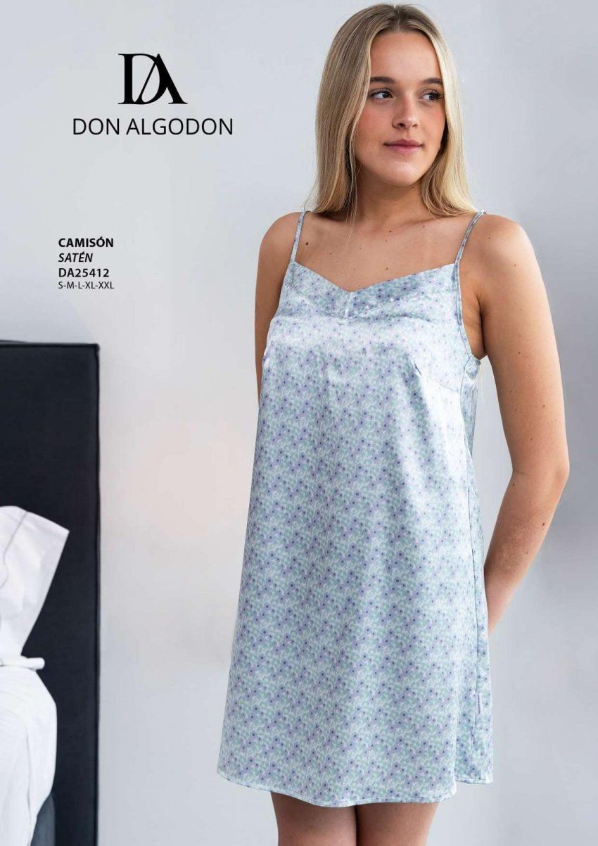 DA25412 CAMISON SATEN MUJER DON ALGODON