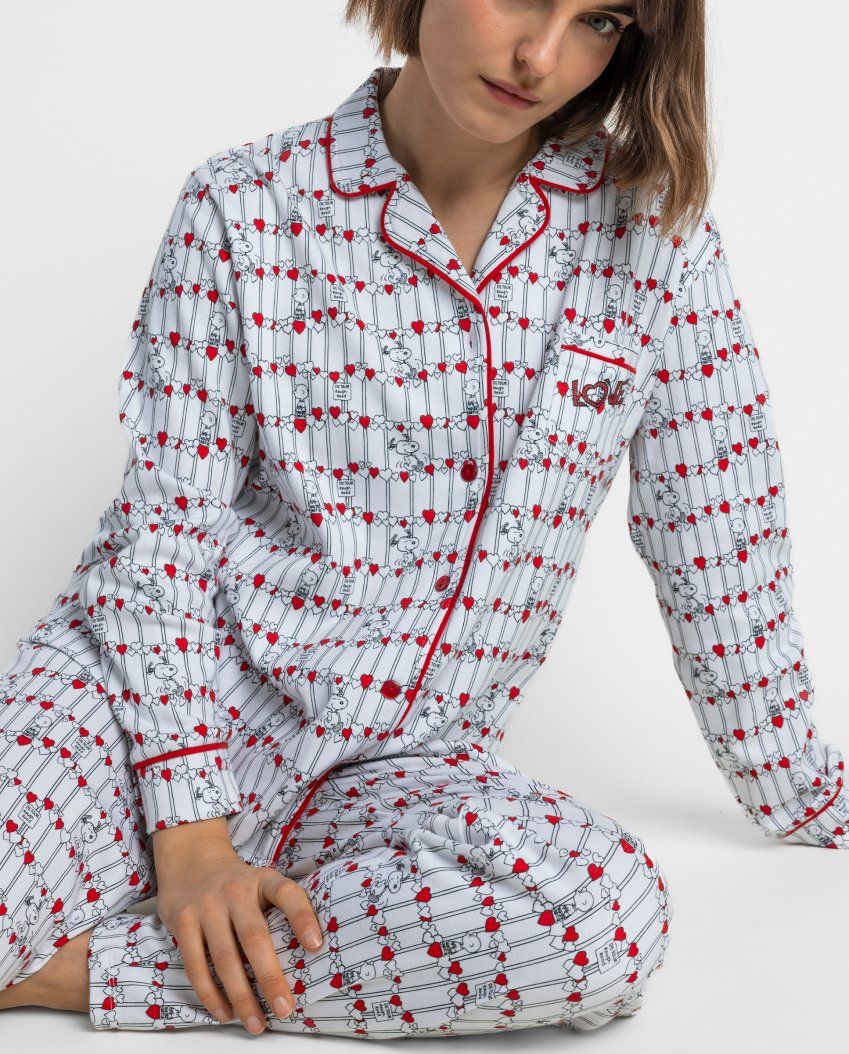pijama abierto mujer snoopy love admas