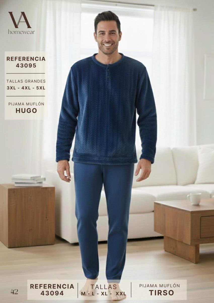 Pijama de hombre Vanila Tirso 43094 de muflón azul