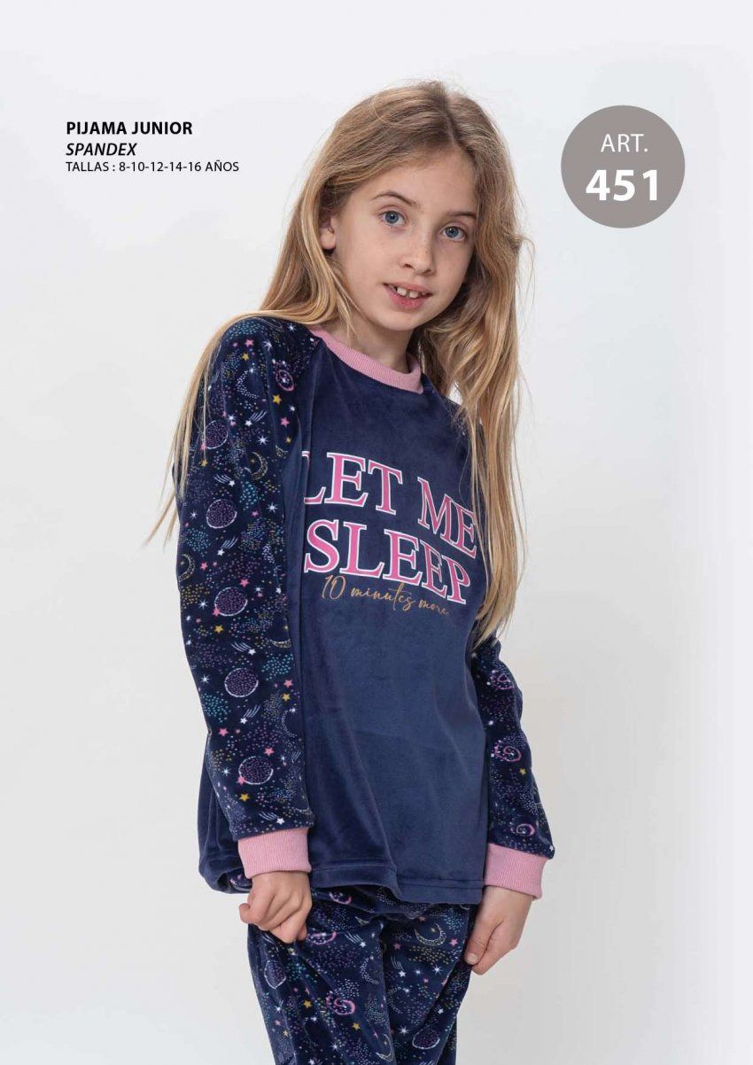 KN 451 PIJAMA NIÑA SPANDEX 8 a 16 años KINANIT