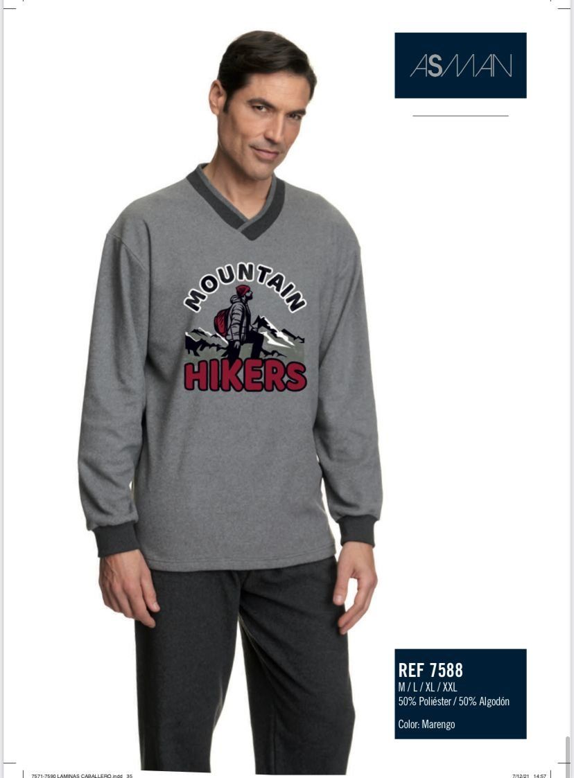 7588 PIJAMA CABALLERO ASSMAN  ALGODON FELPA