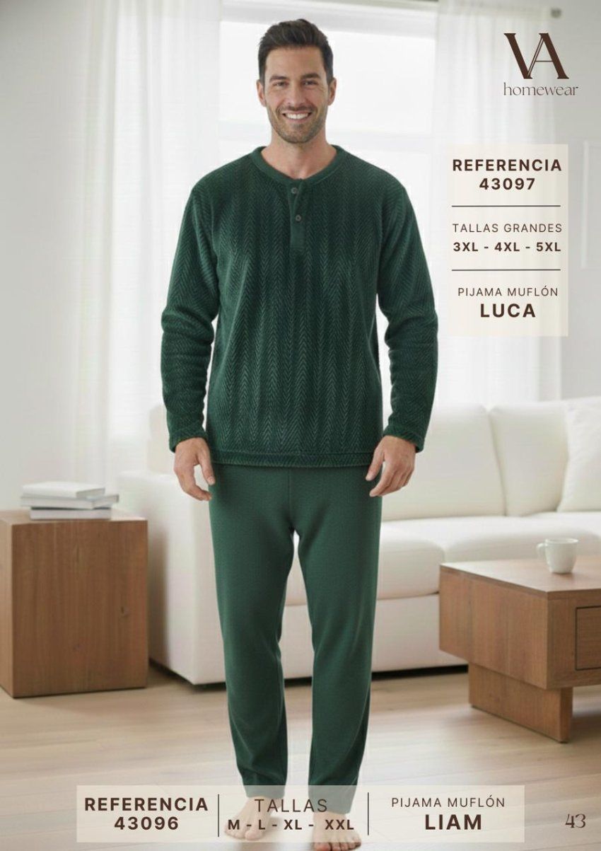Pijama de hombre Vanila Tirso 43096 de muflón VERDE