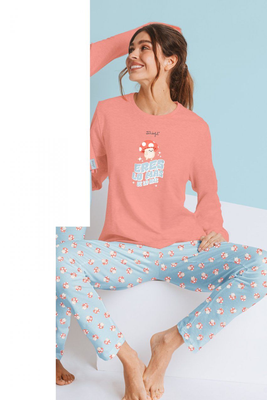 62749 PIJAMA MUJER 100% ALGODON MRS WONDERFUL