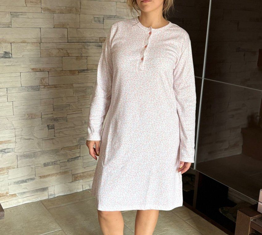 6567 CAMISON MANGA LARGA INTERLOCK PERCHADO 100% ALGODON  LIN