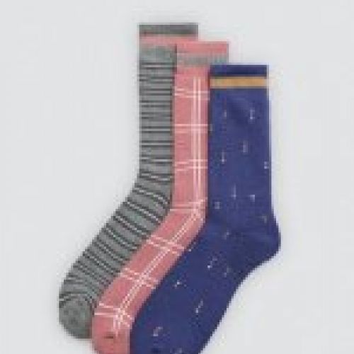 12947 Calcetines estampados térmicos de mujer, con puño antipresión para un ajuste cómodo.
