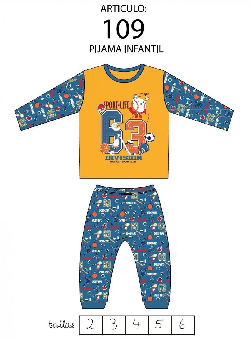 KN 109 PIJAMA NIÑ0 VERANO  2 A 6 KINANIT