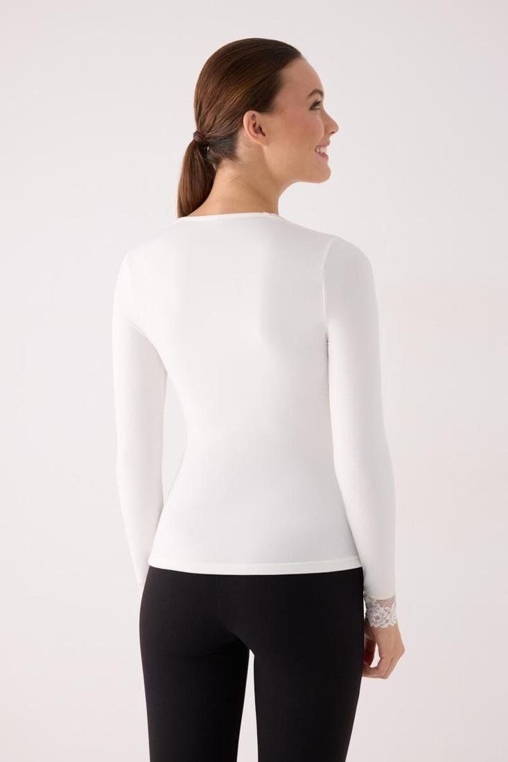 Camiseta térmica de mujer Ysabel Mora de manga larga con encaje e interior afelpado