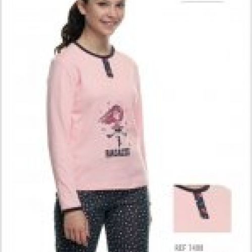 7499  PIJAMA NIÑA EVEN ALGODON FELPA 6 A 18