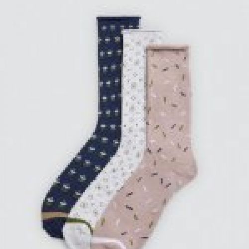 12950 Calcetines estampados térmicos sin puño para mujer, proporciona calidez sin presión.
