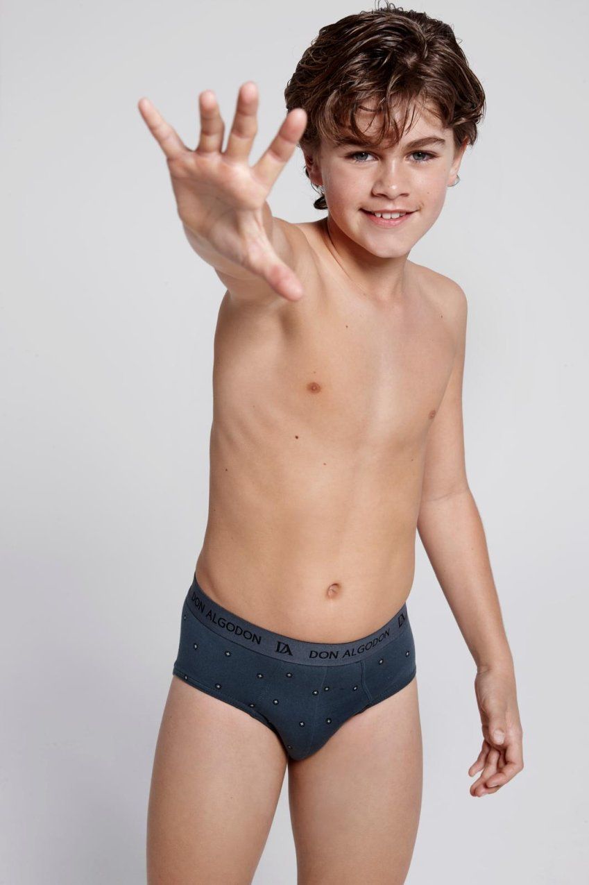 Pack de 2 slip niño Don Algodón PSN28 en colores surtidos con diseño liso y estampado al por mayor en Nati Campos