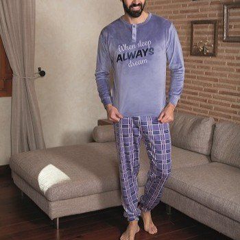 42192 PIJAMA HOMBRE VELVET SPANDEX  CARTER  BLANCA HERNANDEZ