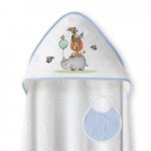 1253 CAPA BAÑO  O TOALLA BEBE ANIMALES 1X1 CON BABERO INTERBABY