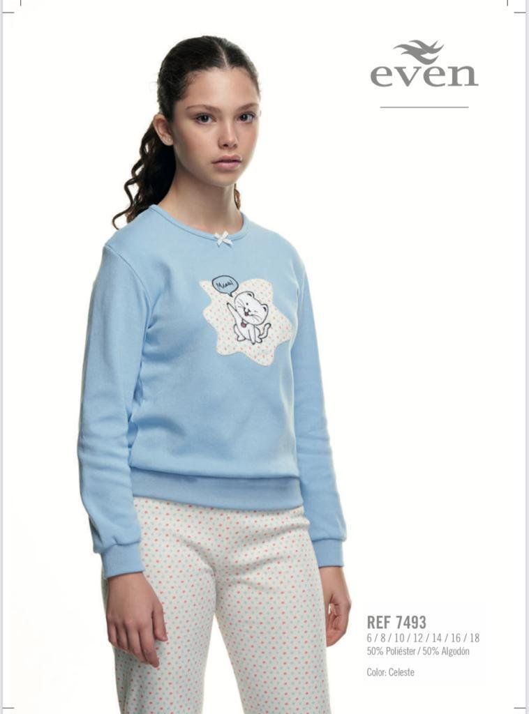 7493  PIJAMA NIÑA EVEN POLAR 6 A 18
