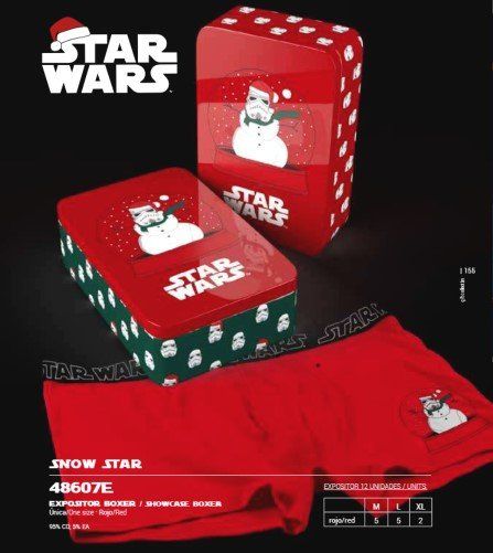 48607 BOXER ROJO STAR WARS LATA REGALO