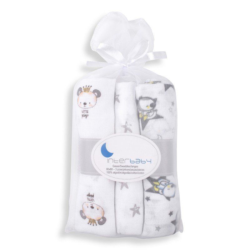 99980 GASA 80x80 100% ALGODÓN PACK 3 INTERBABY