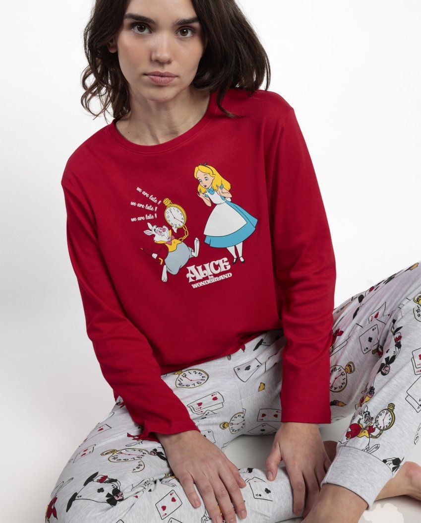 63307 PIJAMA MUJER ALICIA PAIS MARAVILLA 100% ALGODON DISNEY ADMAS