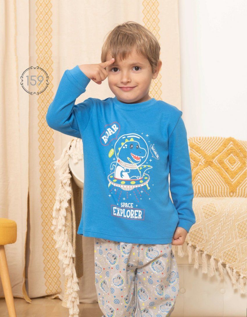 KN 159 PIJAMA  NIÑO INTERLOCK  2 a 6 AÑOS KINANIT
