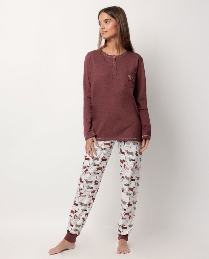 63622 PIJAMA MUJER PERRITOS INTERLOCK ADMAS