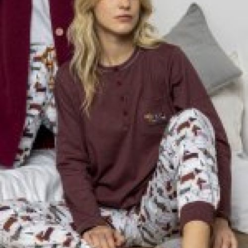 63622 PIJAMA MUJER PERRITOS INTERLOCK ADMAS