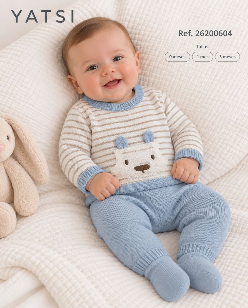 26200604 CONJUNTO TRICOP BEBE POLAINA PUNTO YATSI