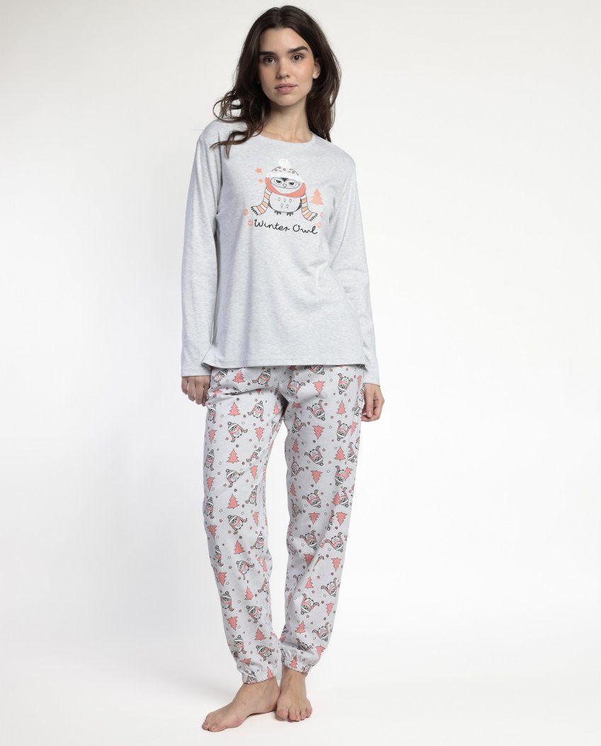63592 PIJAMA MUJER BUHO INTERLOCK ADMAS