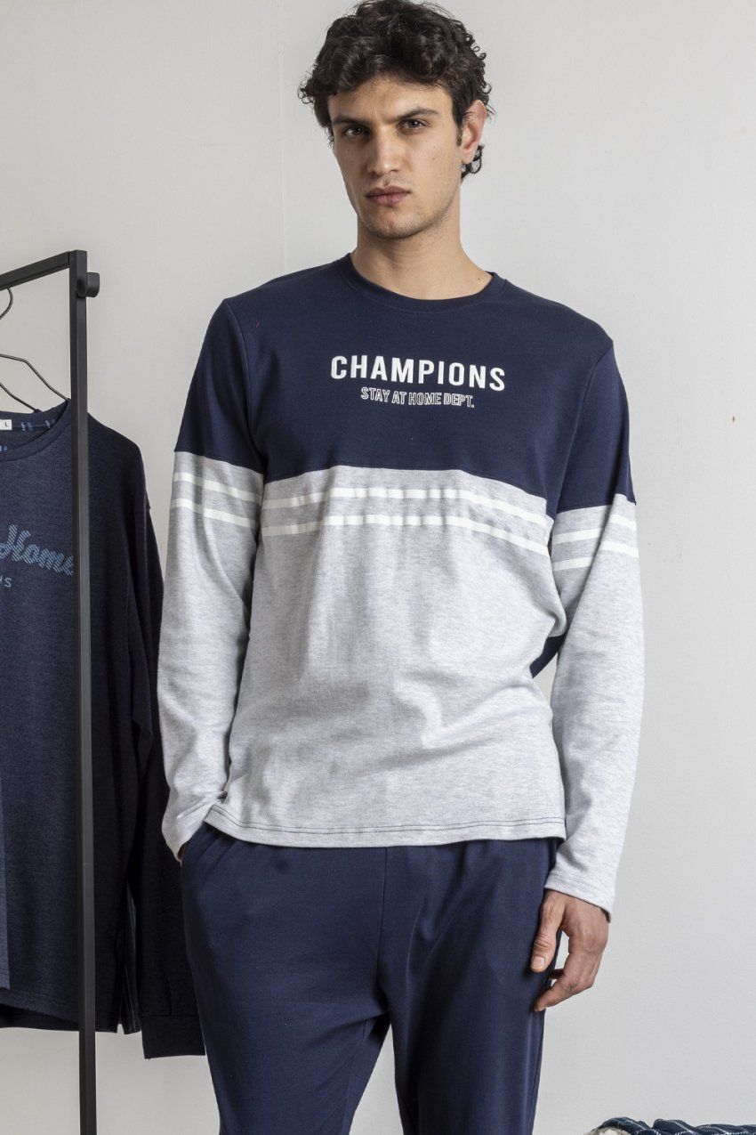 63758 pijama hombre manga larga invierno champiions admas