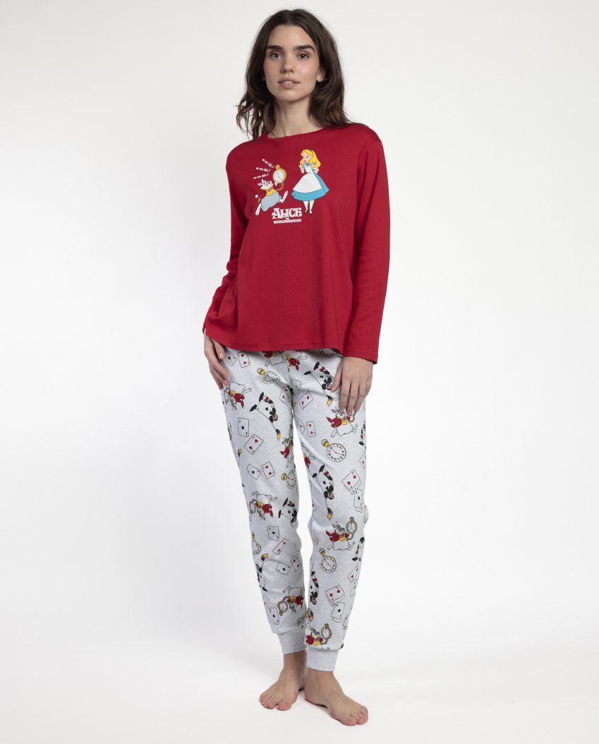 63307 PIJAMA MUJER ALICIA PAIS MARAVILLA 100% ALGODON DISNEY ADMAS