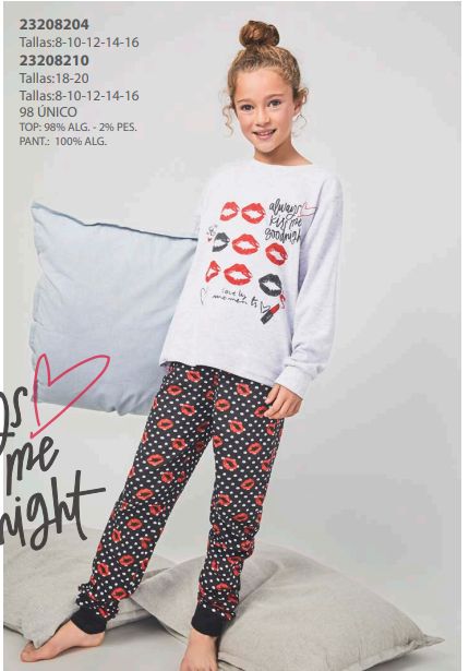 23208204 PIJAMA NIÑA 8 A 16 INTERLOCK TOBOGAN