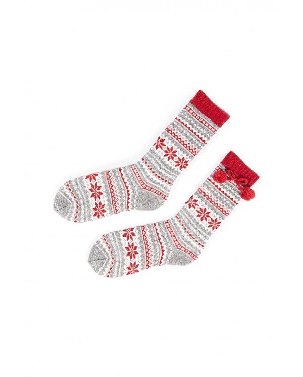 0210202 CAJA MADERA REGALO CON CALCETINES NAVIDEÑOS