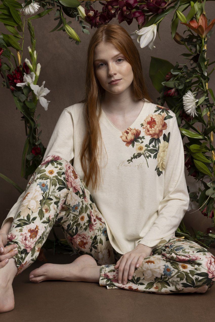 63586  PIJAMA MUJER INTERLOCK ADMAS GARDEN