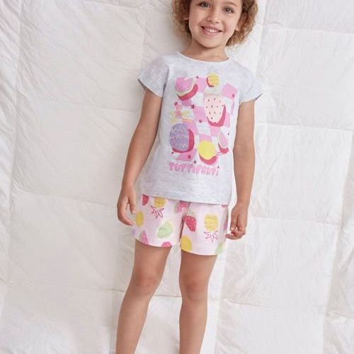 25117057 PIJAMA DE VERANO PARA NIÑA DE LA FABRICA TOBOGAN AL POR MAYOR