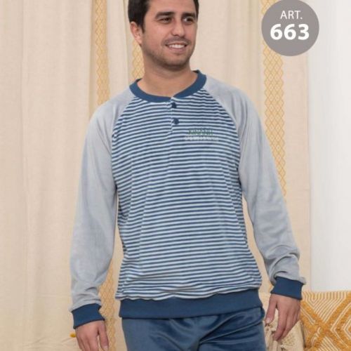 KN 663 PIJAMA CABALLERO TERCIOPELO SPANDEX KINANIT