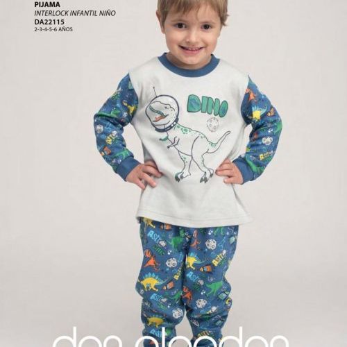 DA22115 PIJAMA NIÑO ALGODON INTERLOCK 2 A 6  DON ALGODON