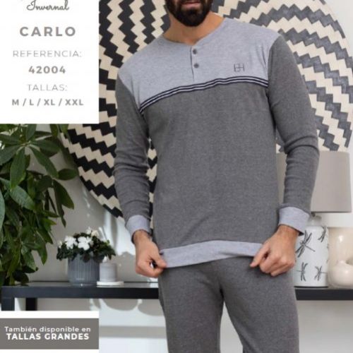 42004 PIJAMA CABALLERO INTERLOCK CARLO /42005 TALLAS GRANDES  BLANCA HERNANDEZ