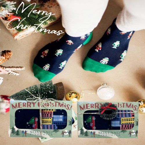 1212204 CAJA REGALO 2 PARES CALCETINES ALBOL O CORONA NAVIDAD SOXLAND