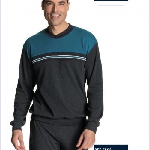 7668 PIJAMA CABALLERO ALGODON  FELPA ASSMAN
