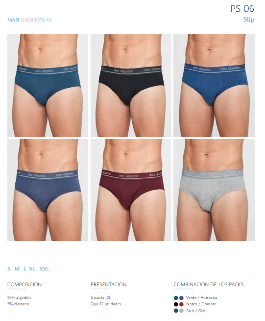 PS06 SLIP DON ALGODON (PACK-2)"PRECIO UNIDAD: 2.50"