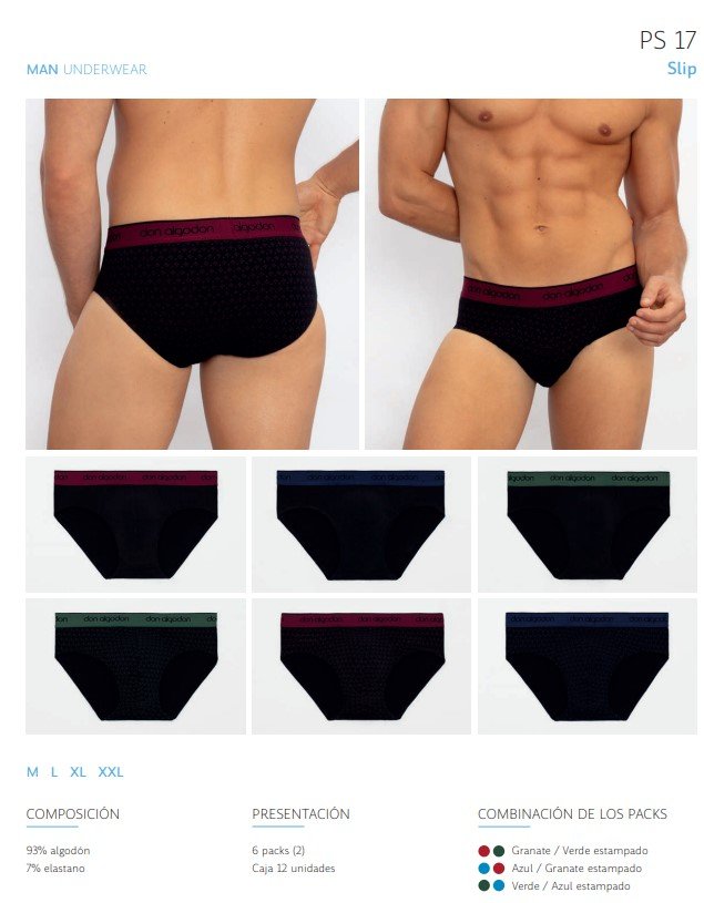 PS17 SLIP DON ALGODON (PACK-2)"PRECIO UNIDAD: 2.53"